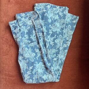 Gap x LoveShackFancy Blue Floral Denim High-Rise Jeans